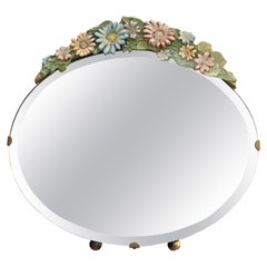 Antique Barbola Anglais Dressing Table Mirror, circa 1920