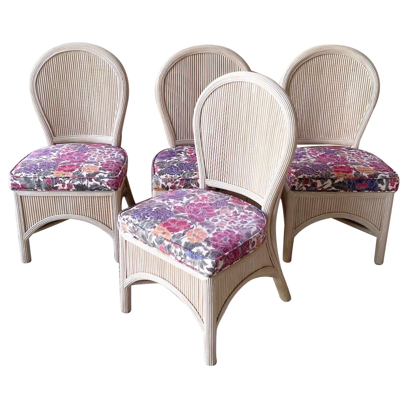 Boho Chic Pencil Reed Dining Chairs For Sale