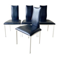 Postmodern Black and Cream Dining Chairs - Set of 4