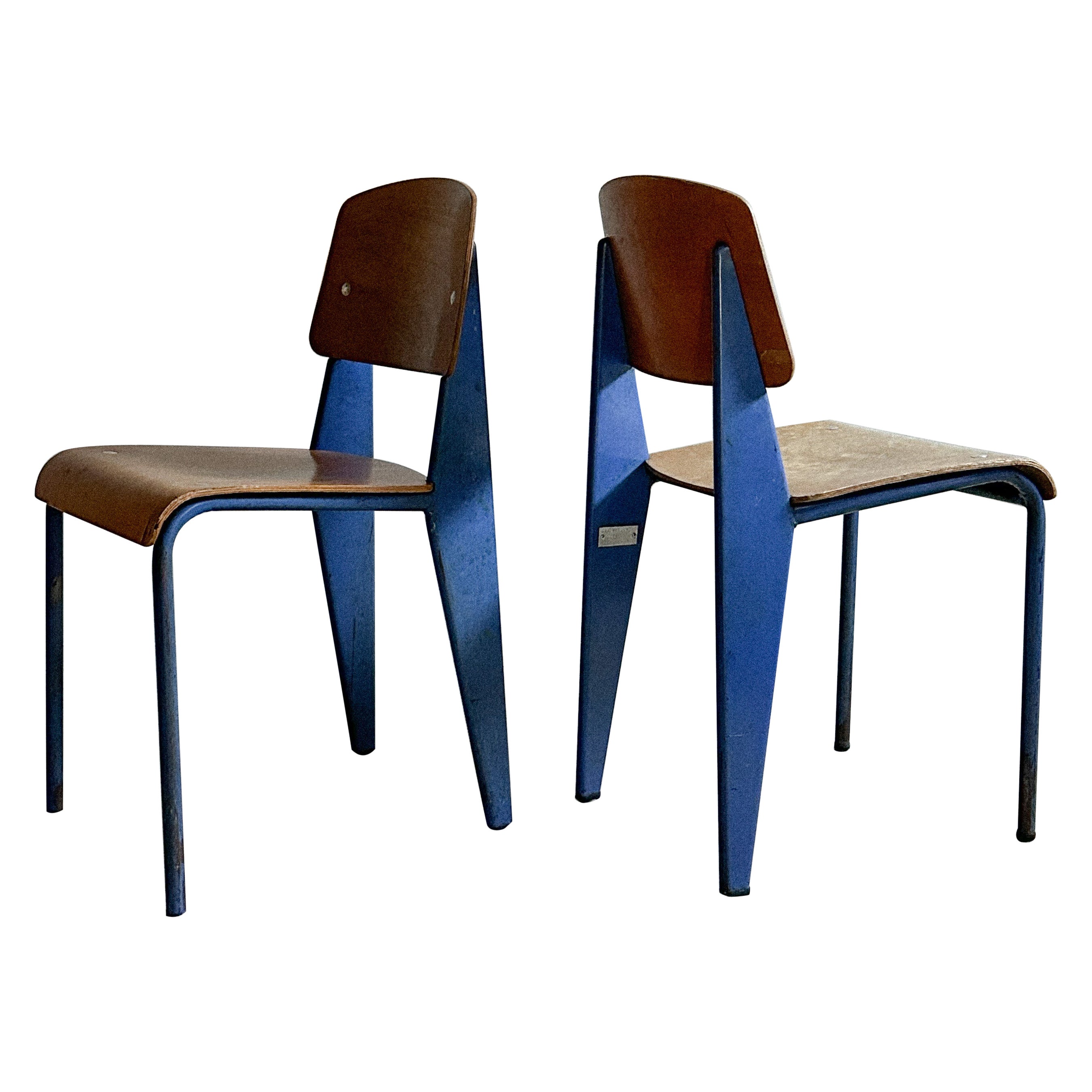 Pair of Jean Prouvé "Standard Chair" model 305, from the CEA, Marcoule, c. 1954
