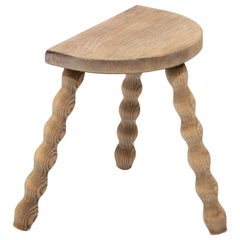 Used French Brutalist Tripod Stool