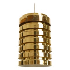 Vintage Mid-Century Modern Brass Pendant Light T487, Hans-Agne Jakobsson Markaryd, 1960s