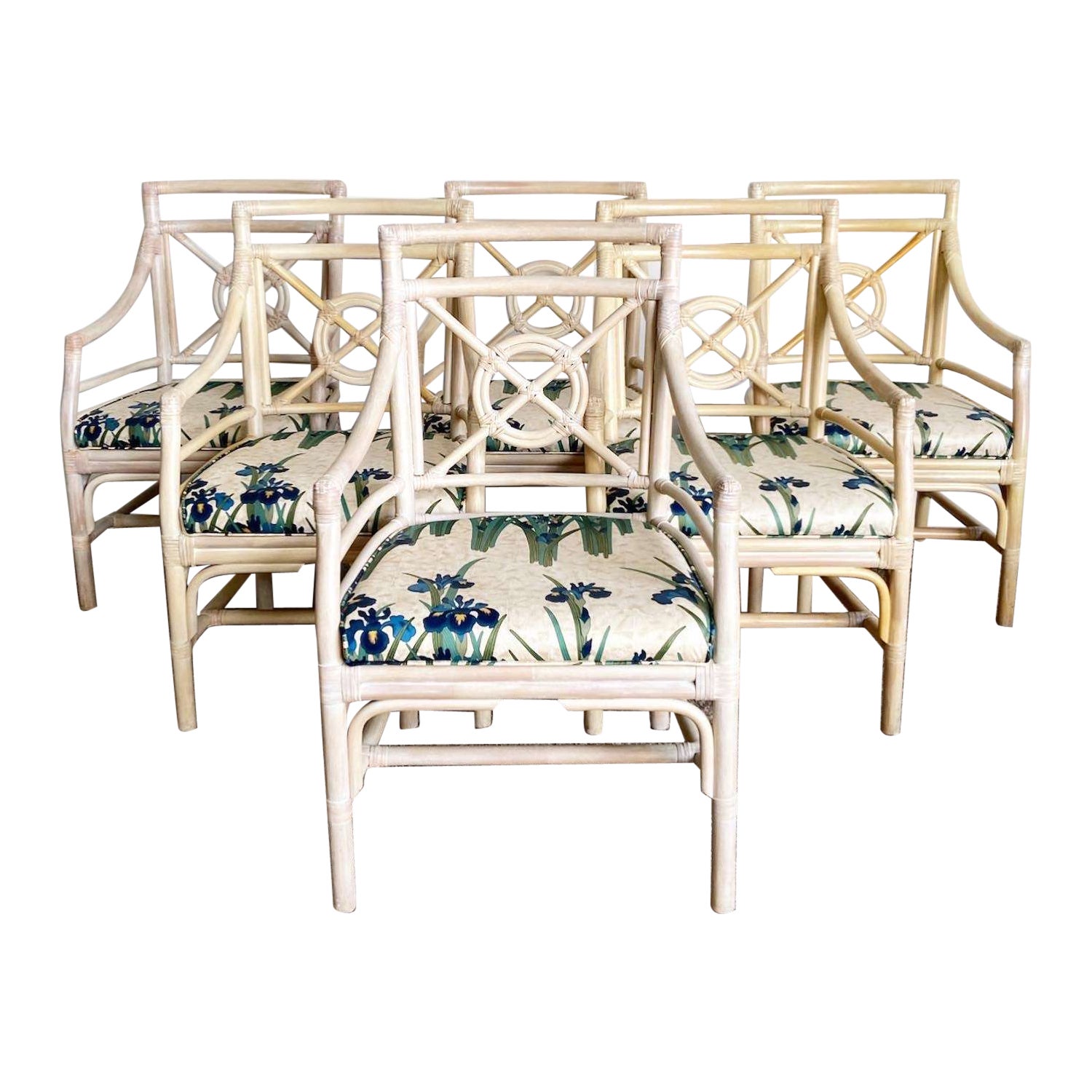 Böhmische McGuire-Esszimmerstühle aus Rattan und Bambus im Target-Stil - 6er-Set im Angebot