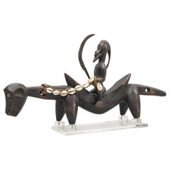 Statua africana Senoufo Cavaliere figura stilizzata , Costa d'Avorio  C 1950