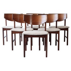 A Set of Six Mid 20th Century, Danish Rosewood Dining Chairs
