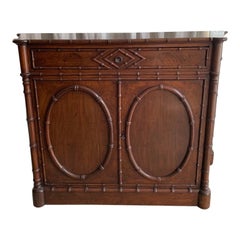 Antique Wood Faux Bambou Sideboard - Buffet