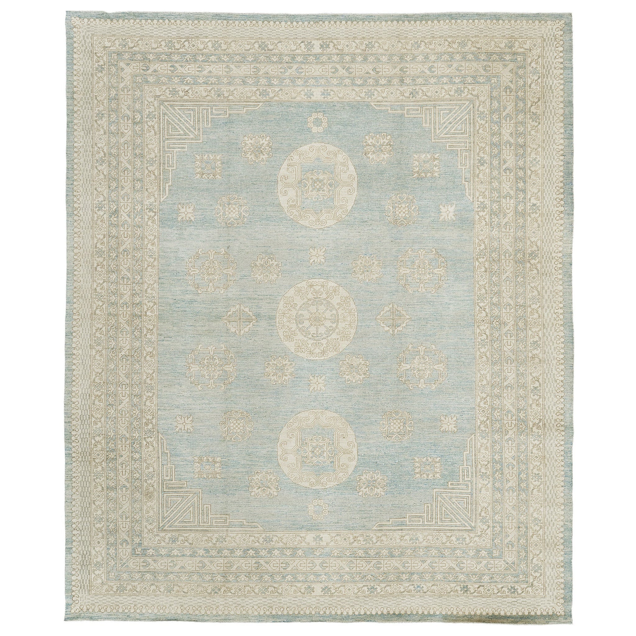 Mehraban Vintage Style Safira Collection Khotan Design Rug For Sale