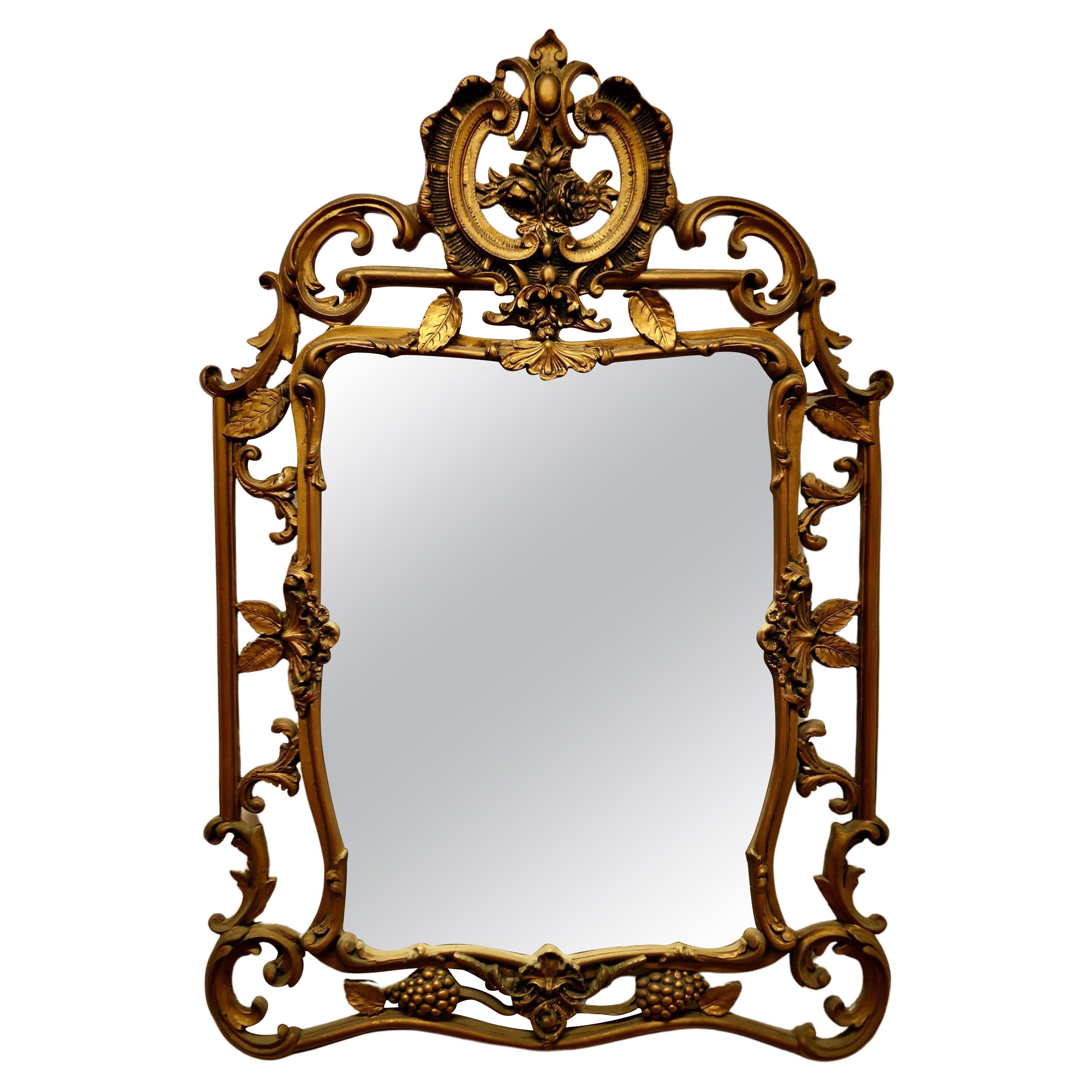 Elaborate Atsonea Rococo Gilt Wall Mirror    For Sale