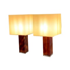 Pair of 1970's Acrylic Table Lamps