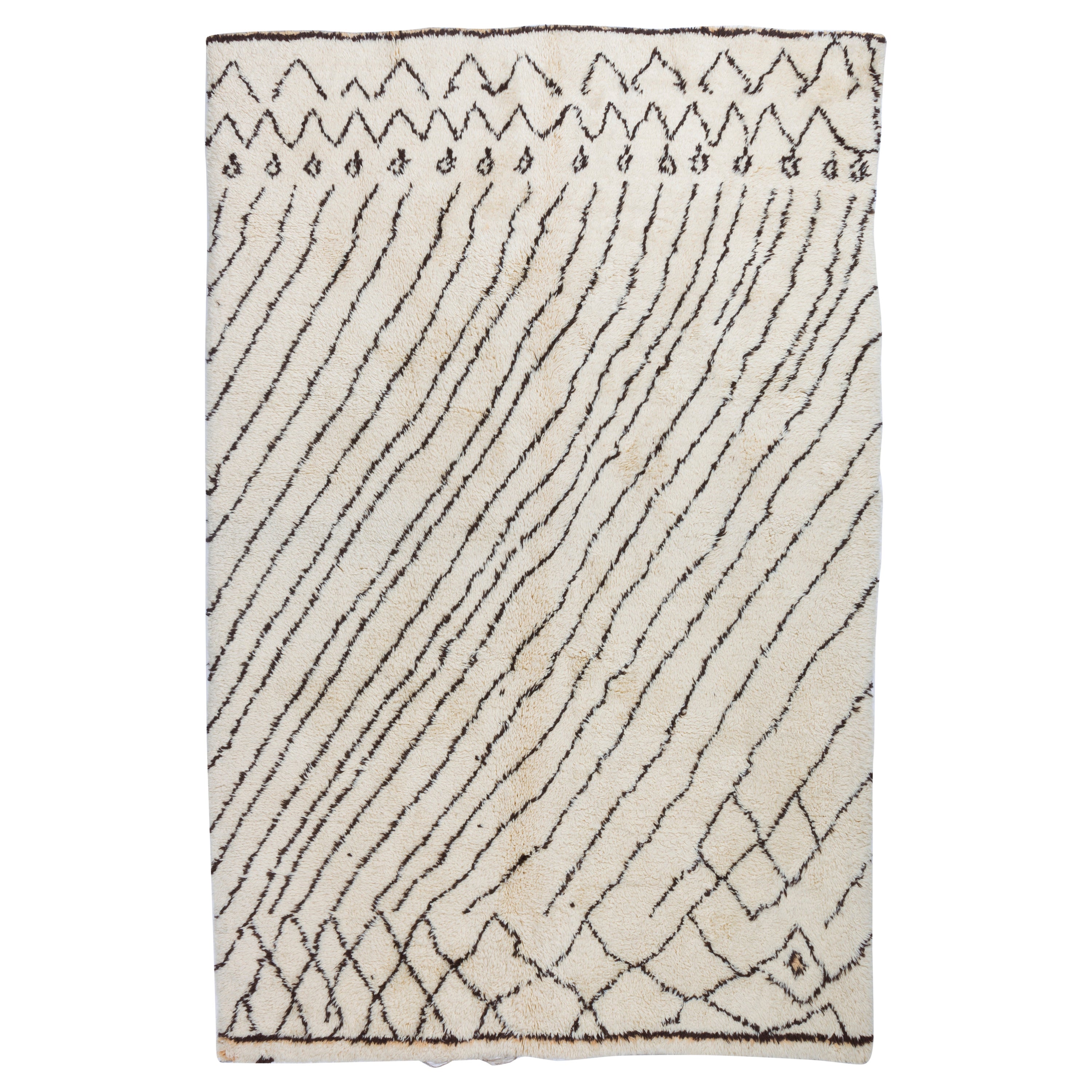 Marokkanischer Beni Ourain-Berberteppich, moderner „Tulu“-Teppich, maßgefertigt erhältlich im Angebot