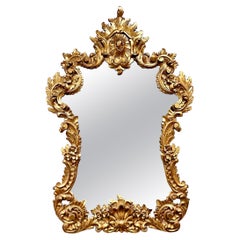 Large Italian Ornate Carved Gold Giltwood Mirror