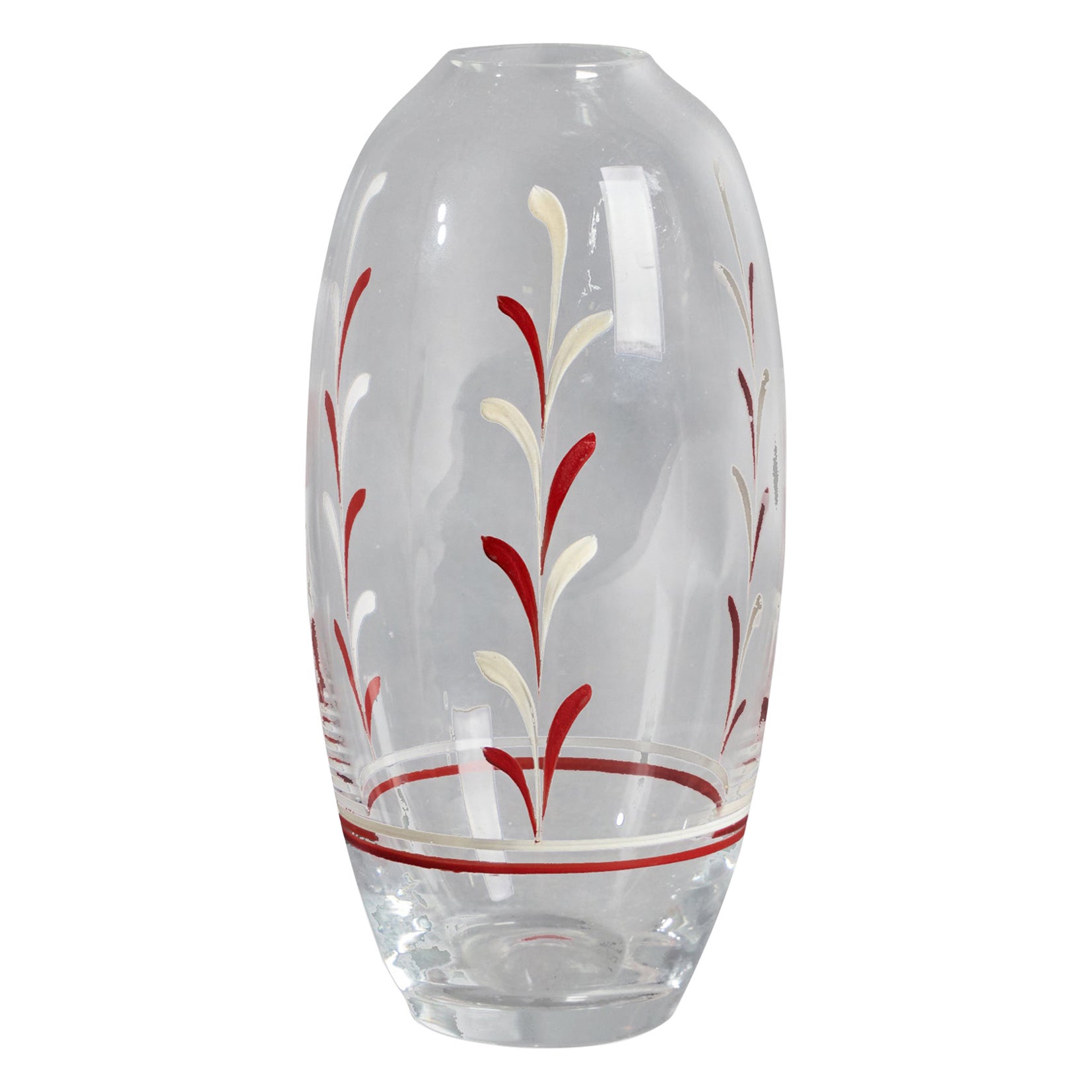 Johansfors Glasbruk, Vase, bemaltes Glas, Schweden, 1960er Jahre