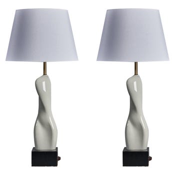 Russel Wright Ceramic Table Lamps, 1940s