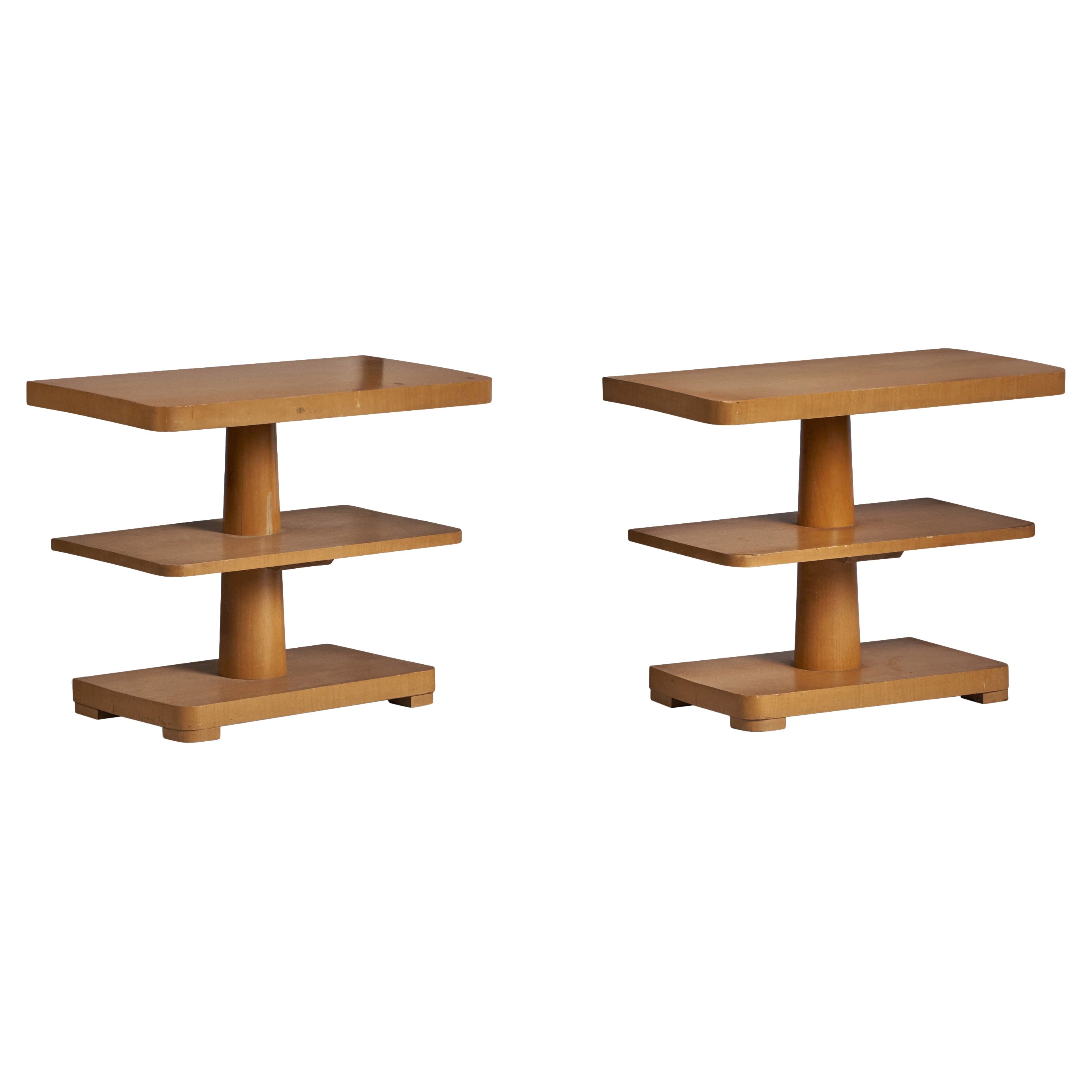 American Designer, Side Tables, Wood, USA, 1940s