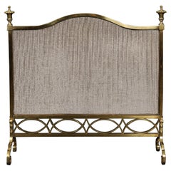 Antique A Polished Brass Fire Screen