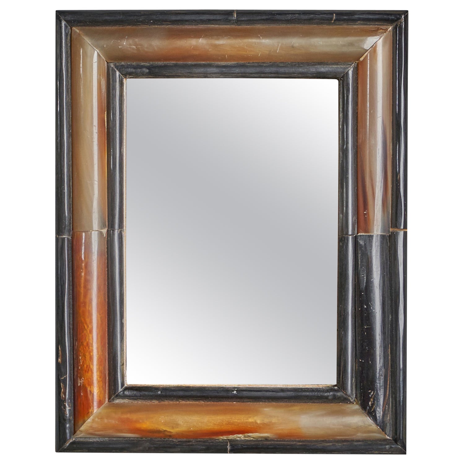 Italian Designer, Small Wall Mirror, Carved Horn, Italy, 1930s For Sale