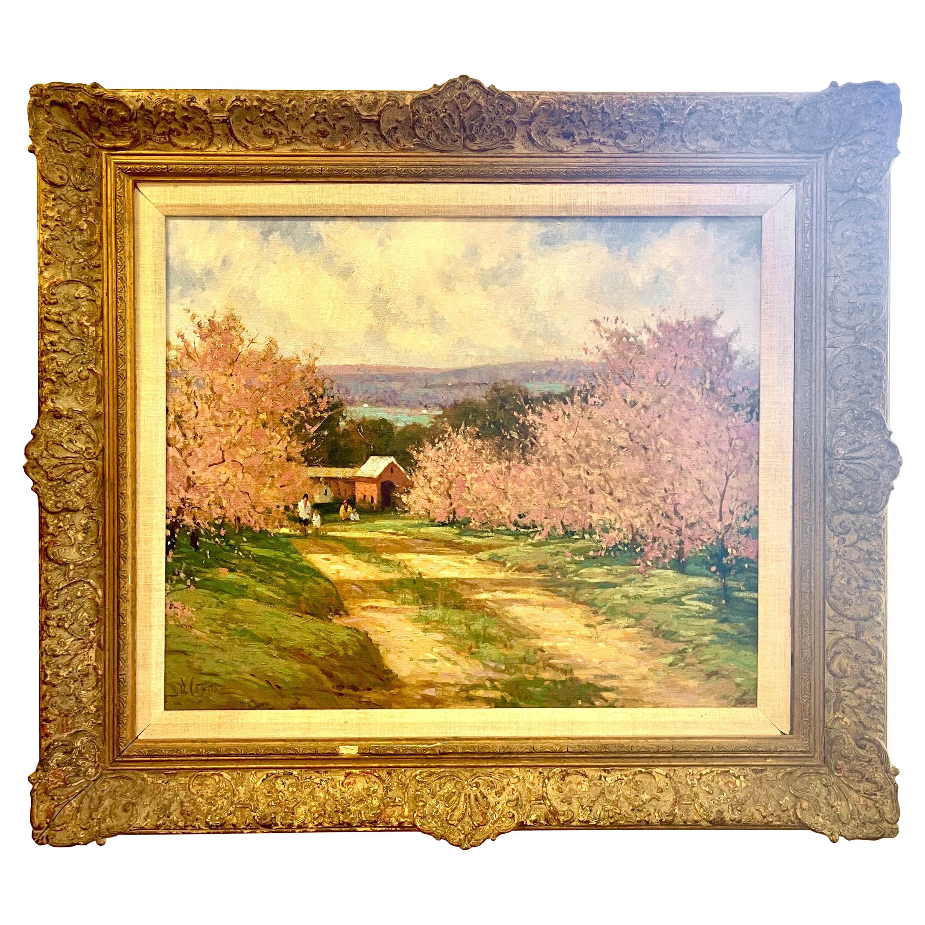 Original Signed Oil Painting Hudson River Scene By Listed Artist Deborah Cotrone For Sale