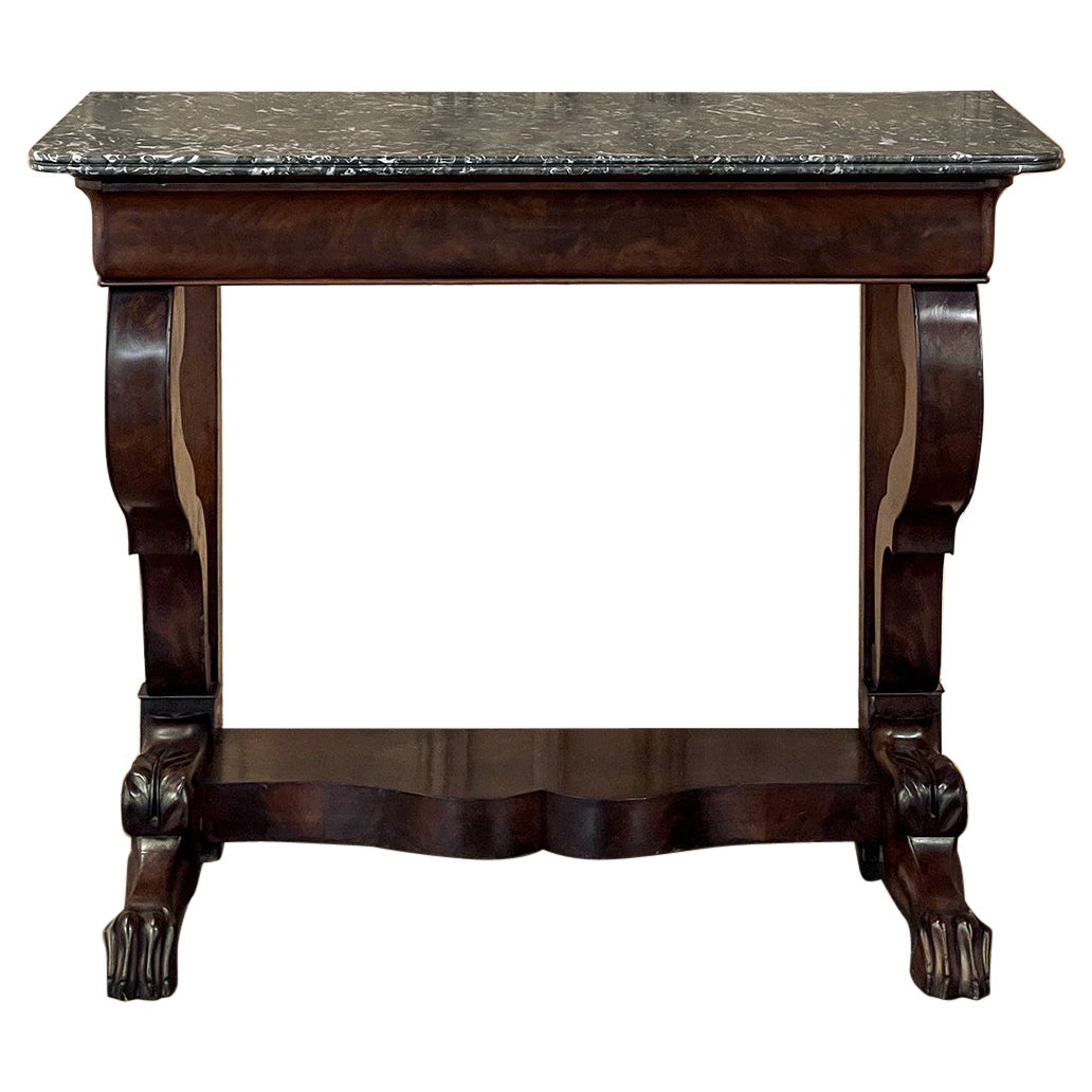 19th Century French Louis Philippe Period Mahogany Marble Top Console