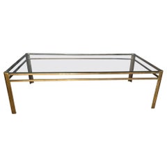 Vintage Bronze and Glass Coffee Table by Jacques Quinet for Maison Malabert