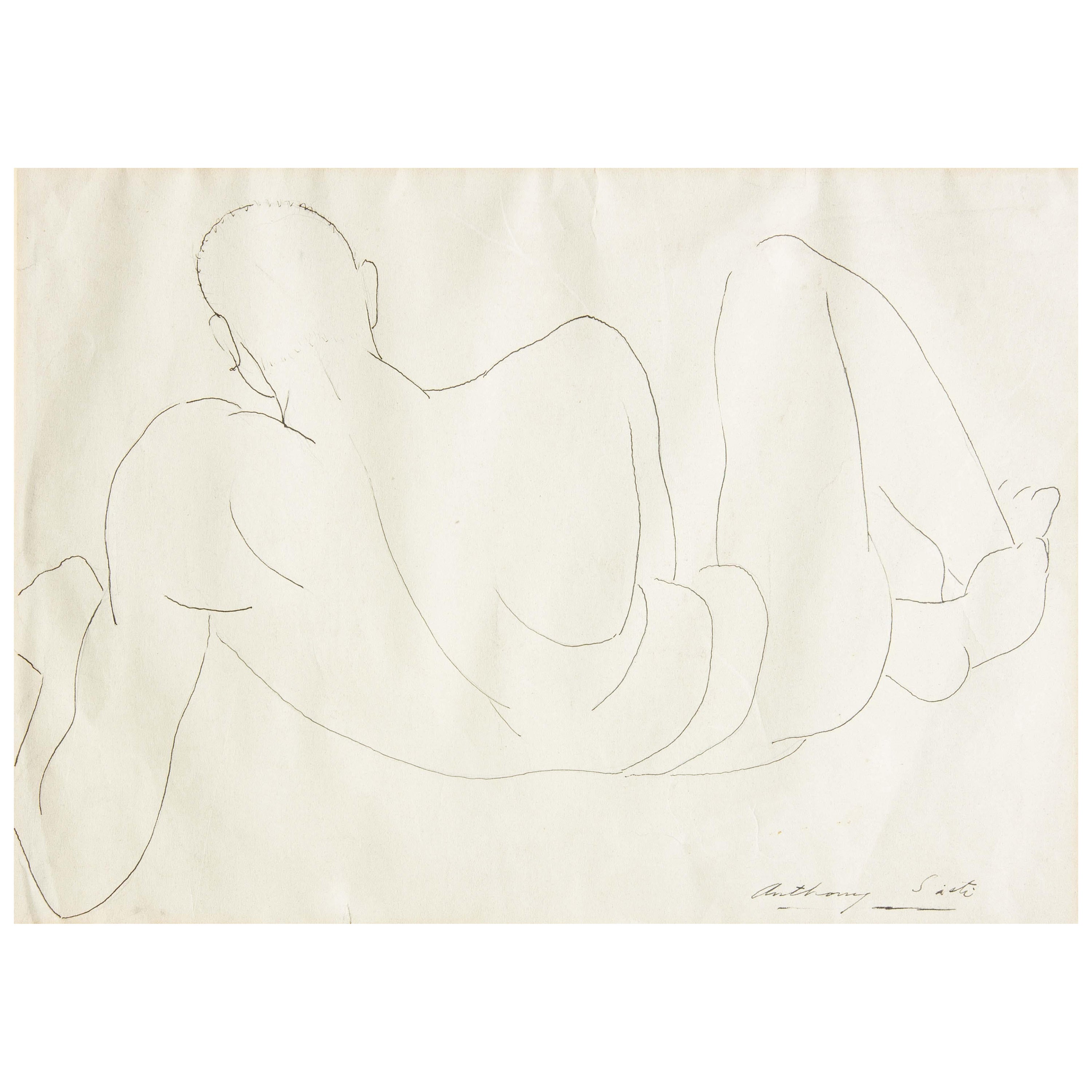 Two Male Nudes by Anthony Sisti Circa 1930's For Sale