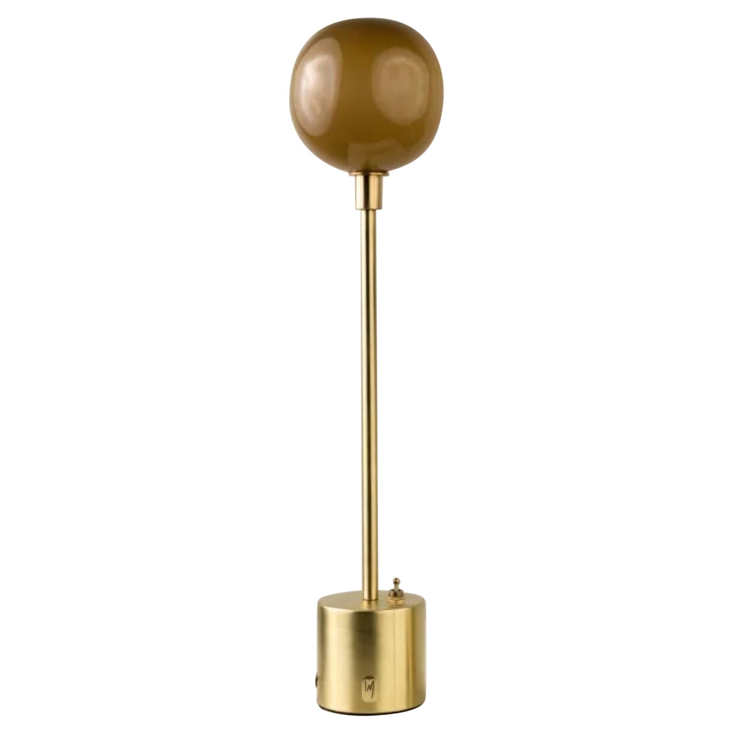 Átomo Sand Blown Glass and Brass Table Lamp by Isabel Moncada For Sale