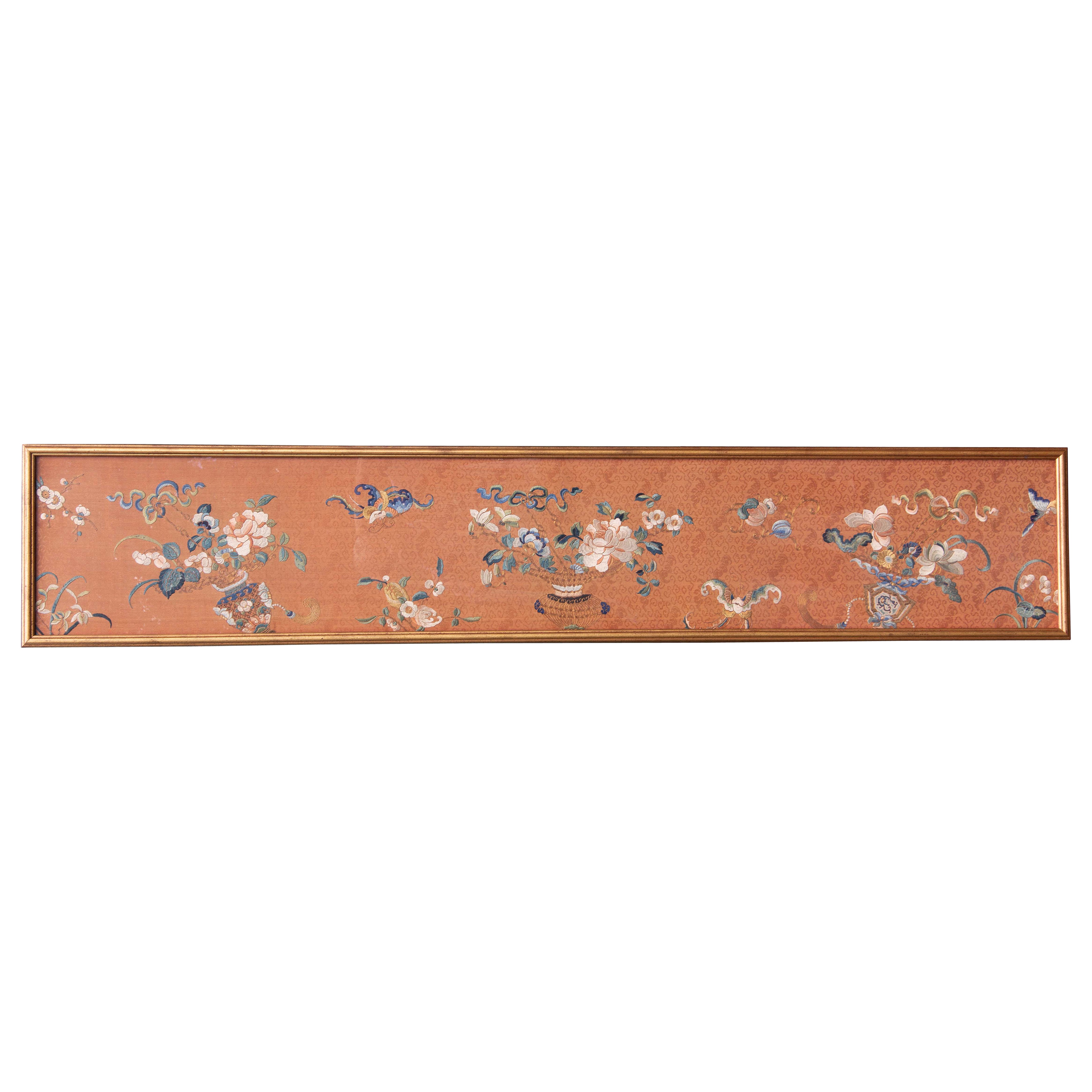 Framed Chinese Silk Embroidery Panel Circa Late 19th Century For Sale ...