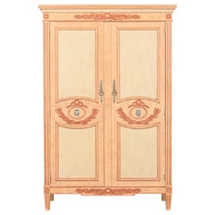 Retro Baker Furniture French Regency Louis XVI Painted Armoire Dresser, 1960s