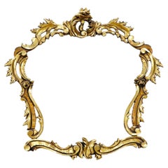 Antique Mexican Baroque Mirror Frame, Handmade in wood, Gold Leaf, Early 19th Century