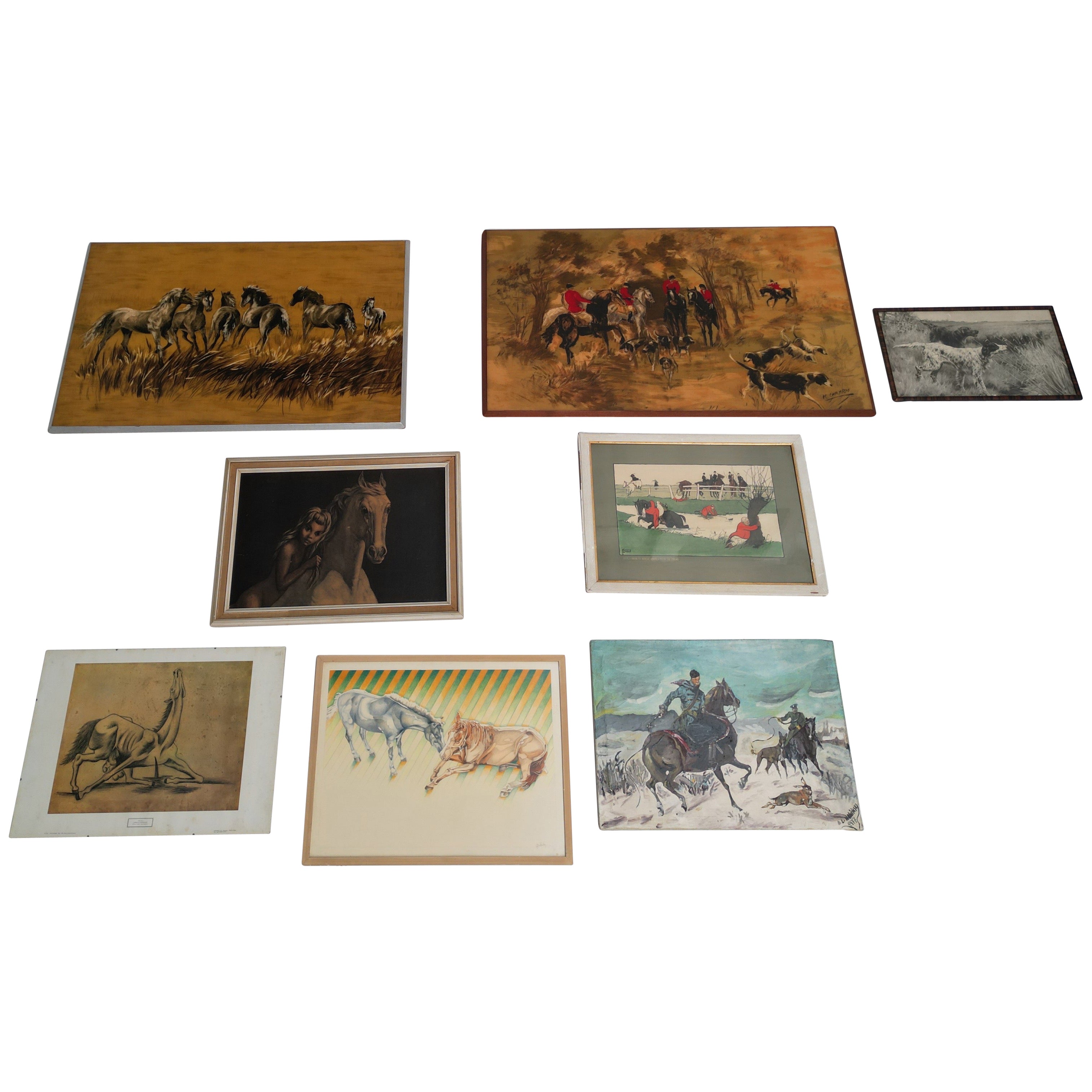 Bespoke 20th Century Curated Collection 'Horses' Wall Decorations 