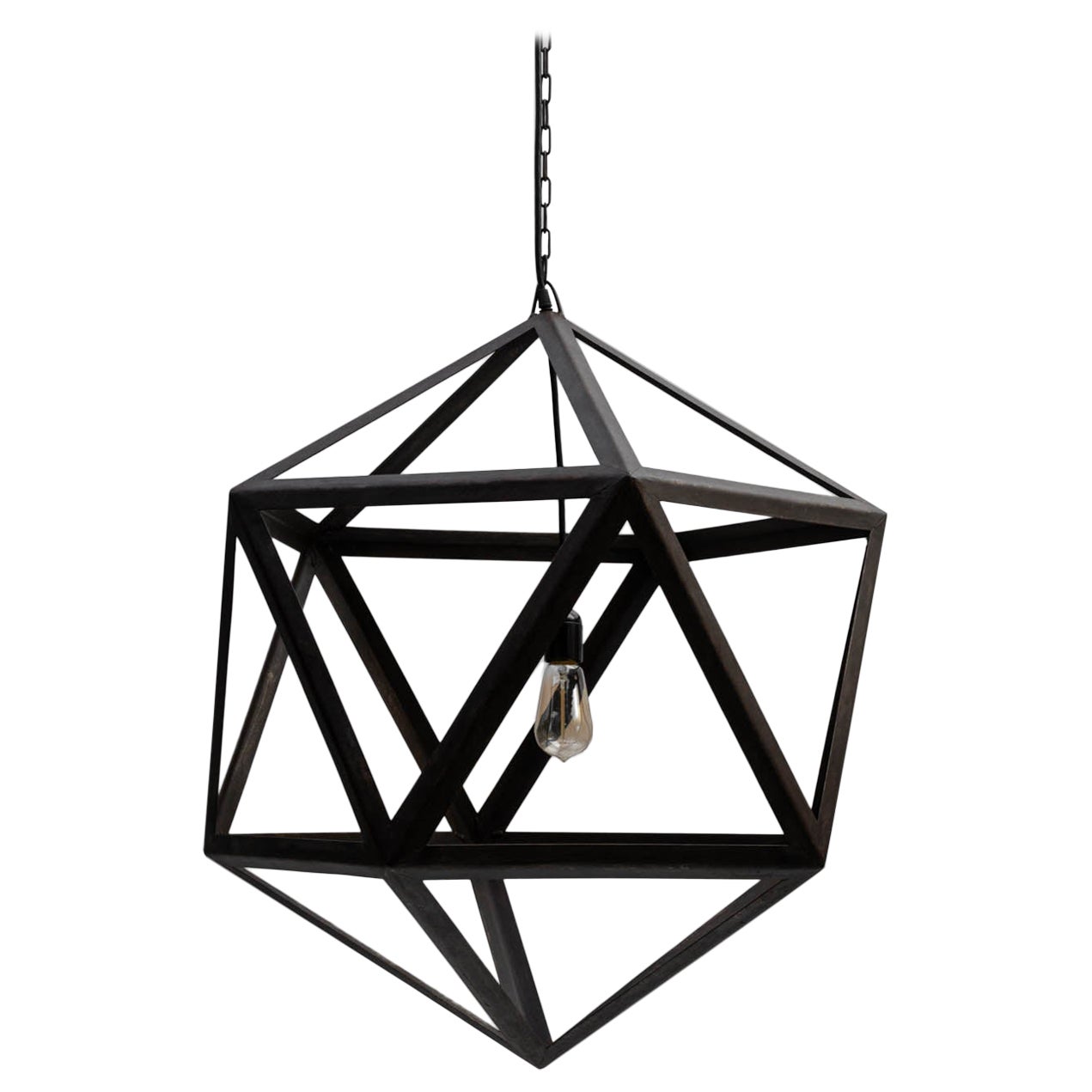 Industrial Prototype Icosahedron Pendant Light For Sale