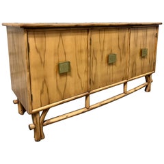 Retro 1960s Chinoiserie Inspired Sideboard in the Adrien Audoux & Frida Minet Style