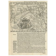 Antique Map of the Holy Land, with vignette of the Garden of Eden