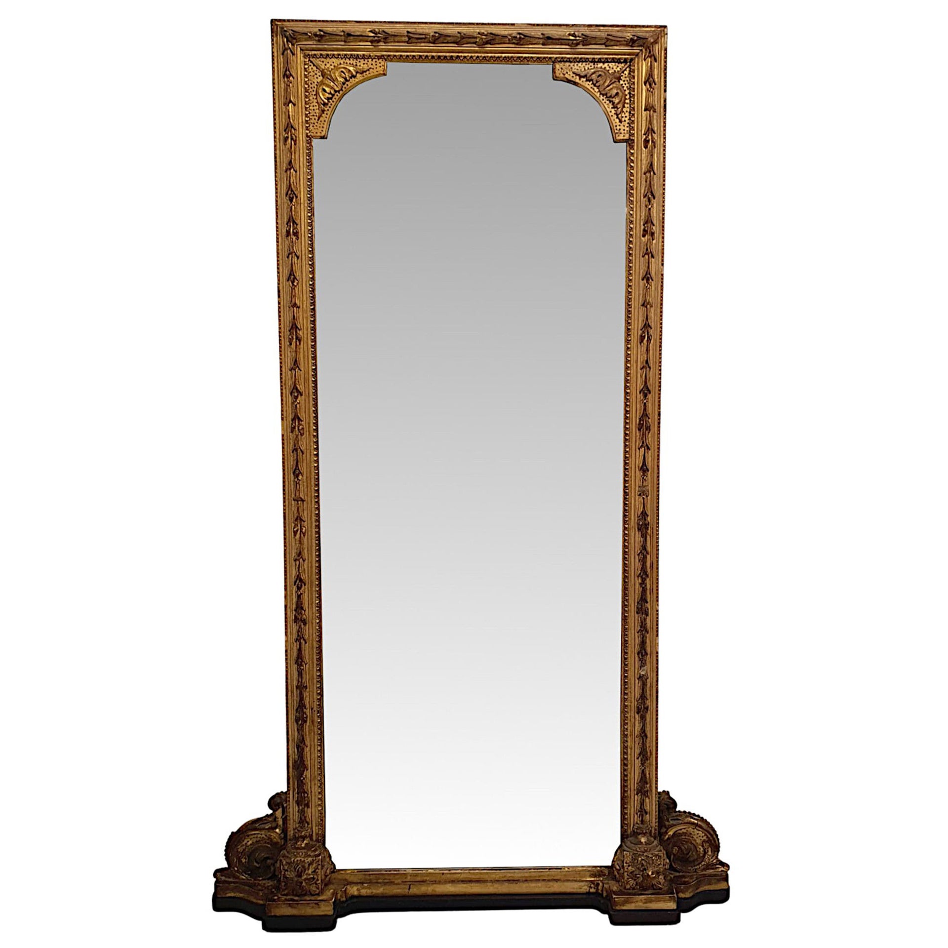 A Fabulous 19th Century Giltwood Pier or Dressing Mirror For Sale