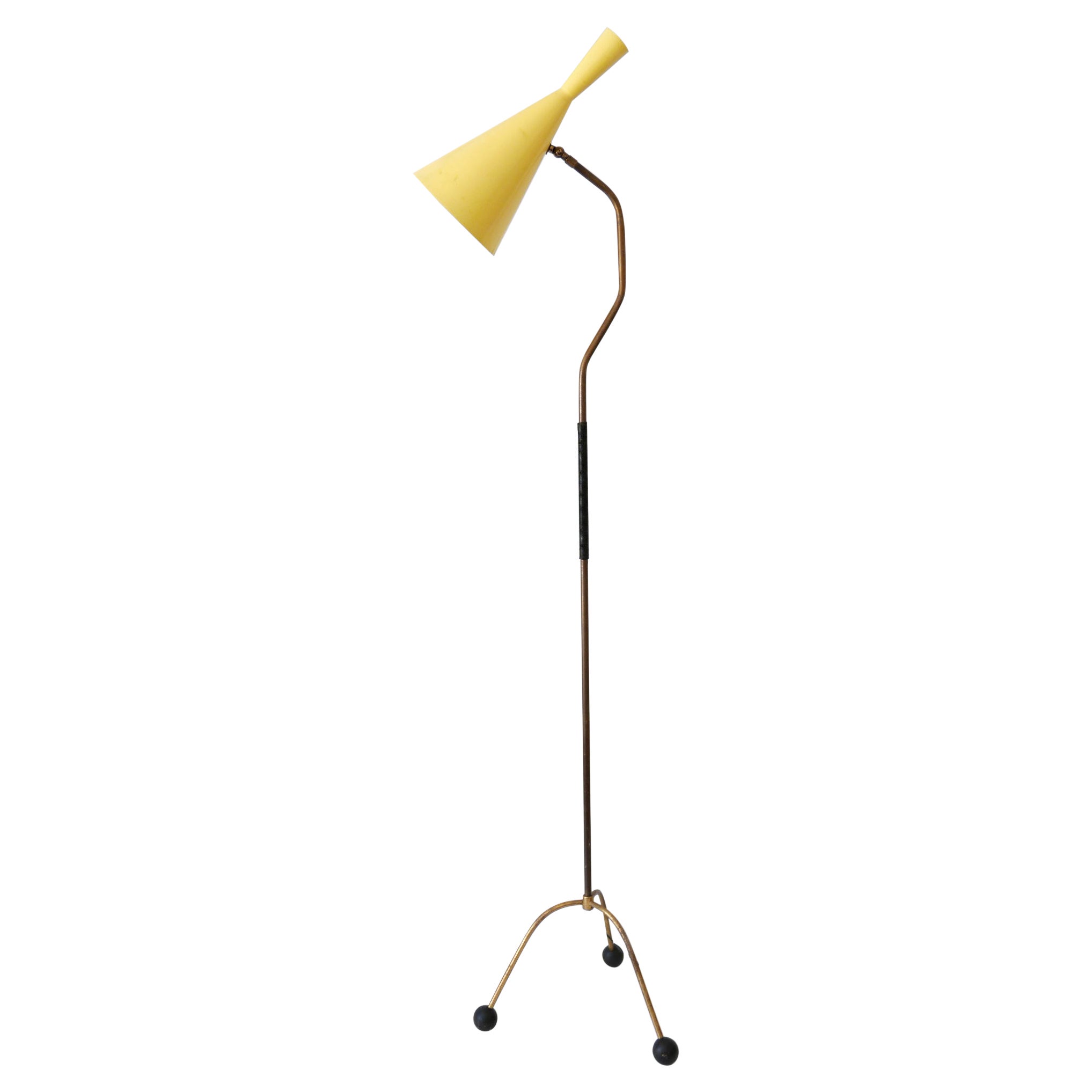 Elegant Mid Century Modern Diabolo Floor Lamp or Reading Light Austria 1950s For Sale