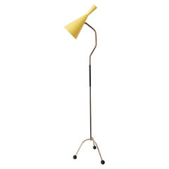 Elegant Mid Century Modern Diabolo Floor Lamp or Reading Light Austria 1950s
