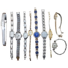 11 Used Ladies Wrist Watches Clip on LeCoultre Bulova Seiko ЧАЙКА 