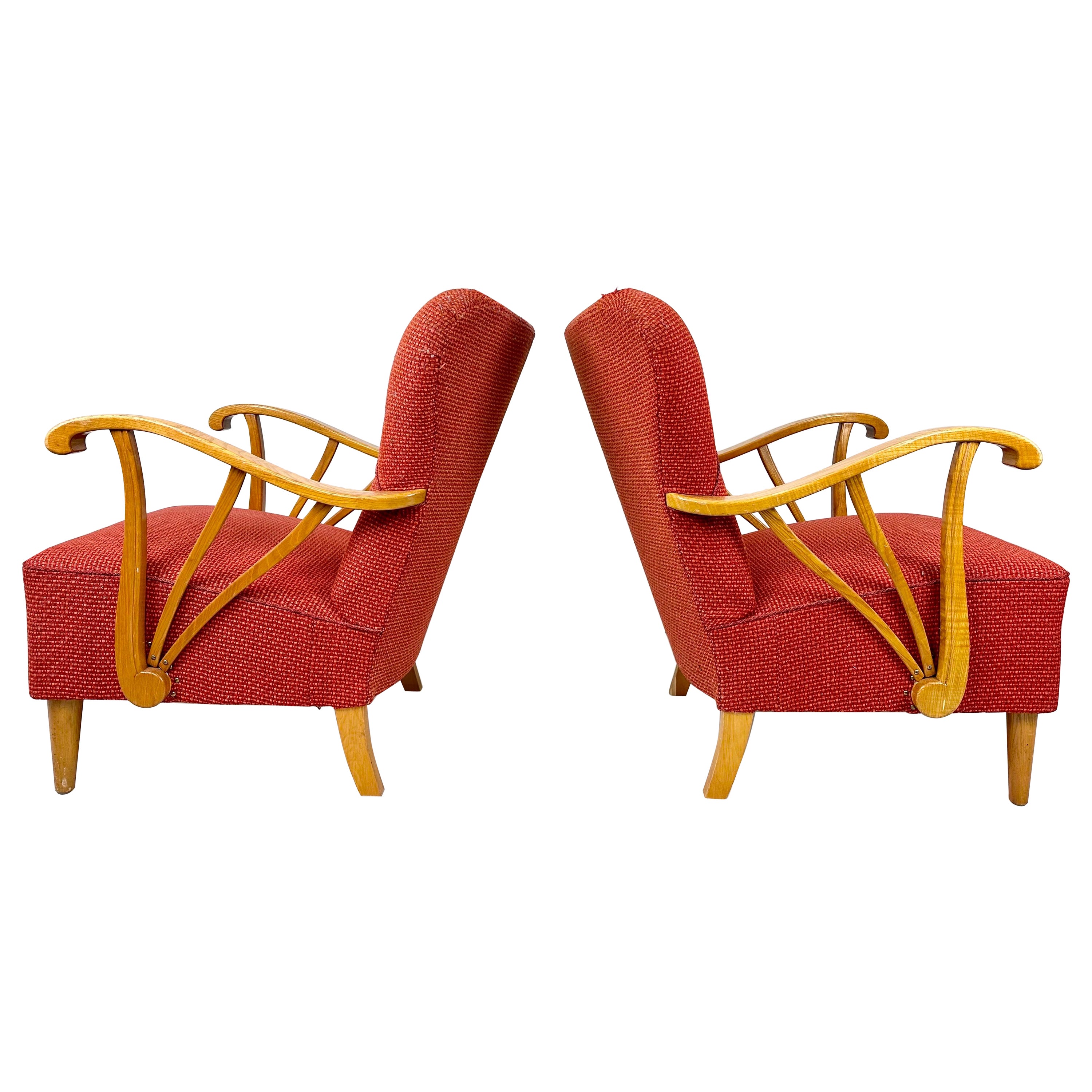 Schwedische Lounge-Stühle aus den 1940er Jahren