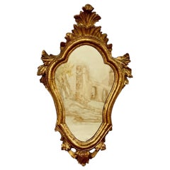Antique French Louis XV Style Petite Gilt Wall Mirror