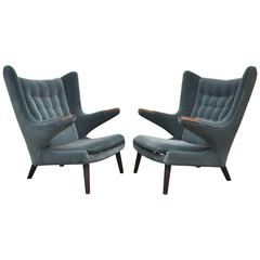 Pair of Hans Wegner Papa Bear Chairs 11