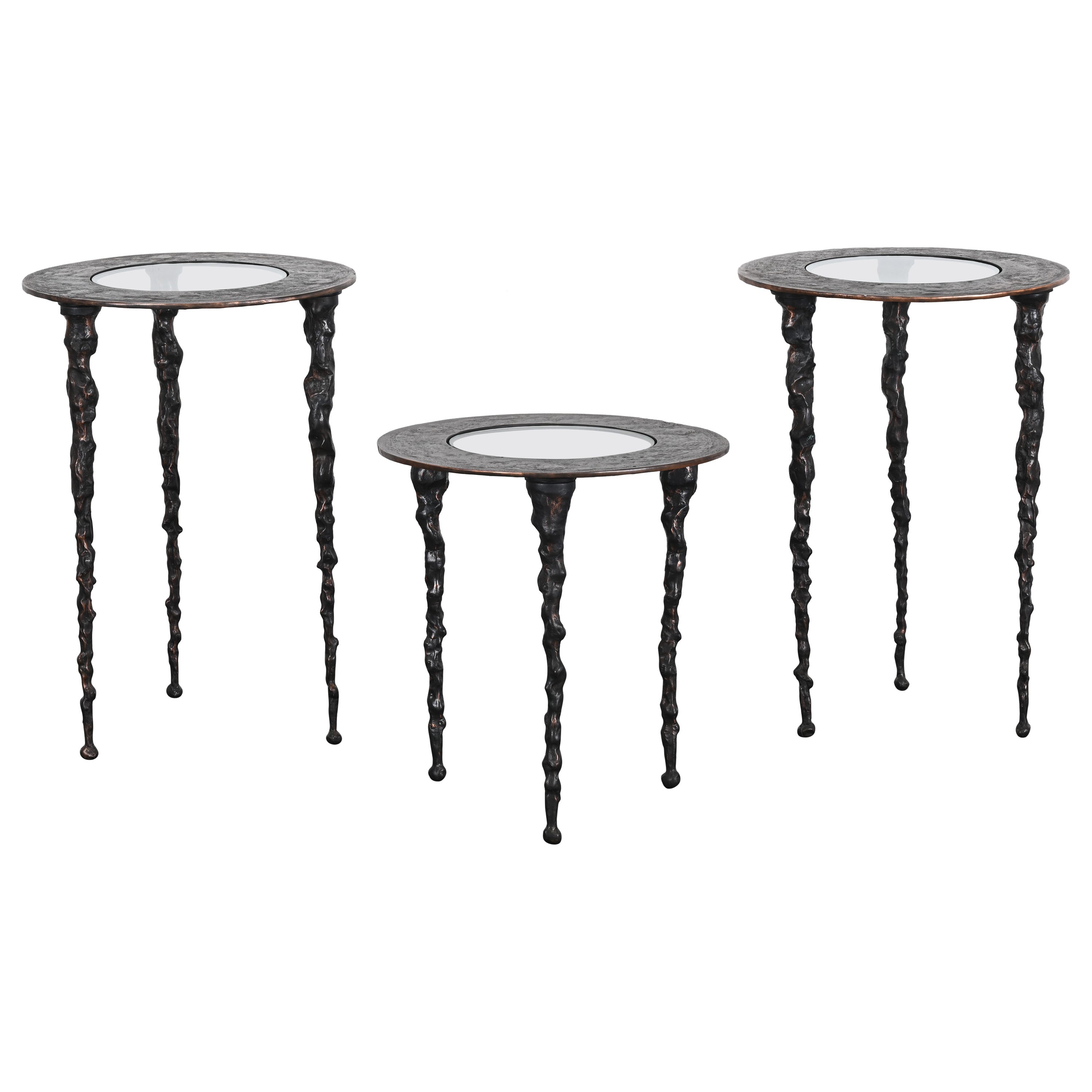 Set of Three  "Lava" Side Tables by Michael Aram, 1995 For Sale