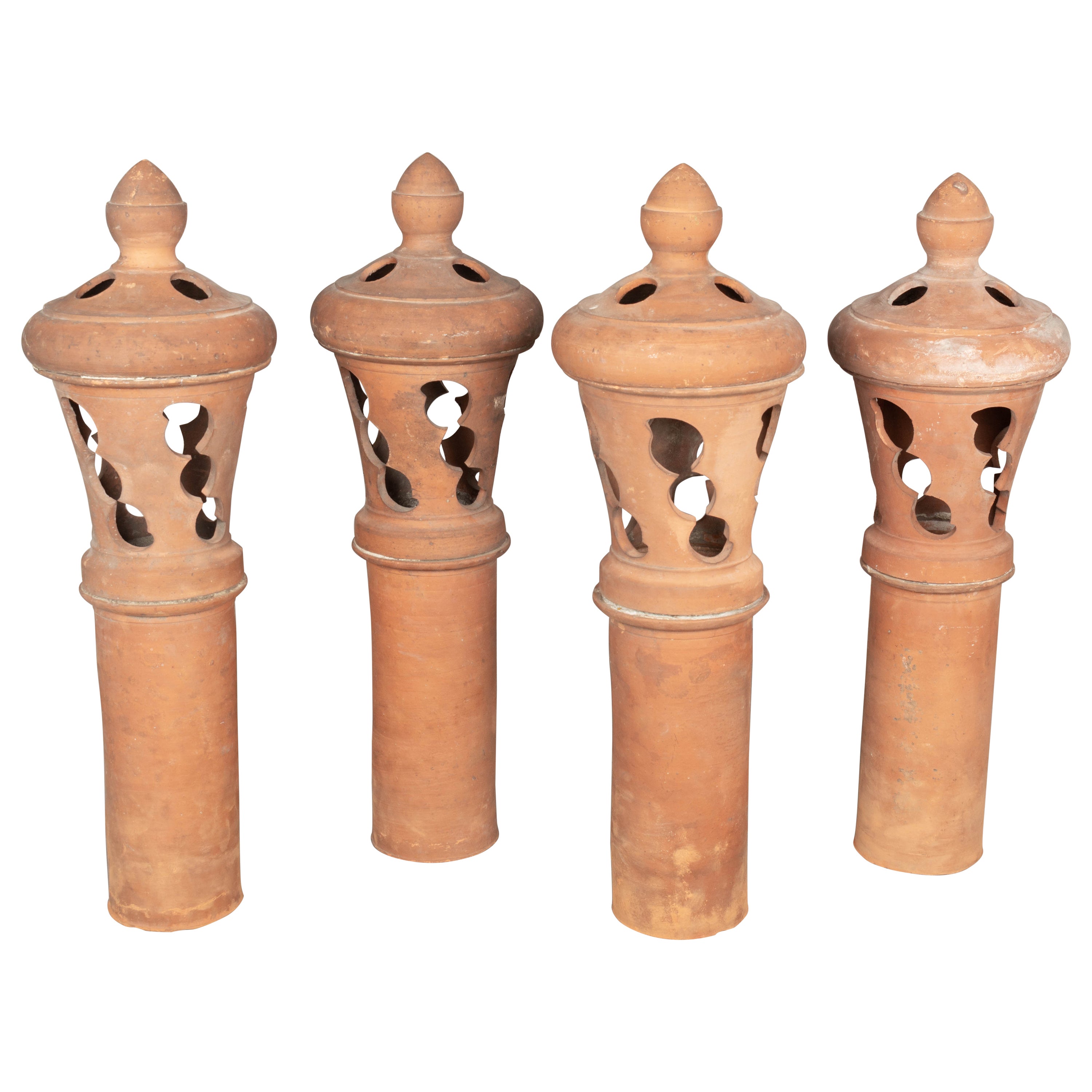 French Terracotta Roof Finials, Set of Four For Sale