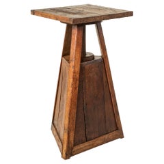 Late 19th Century French Oak Sculptor's Table or Pedestal with Lower Cabinet