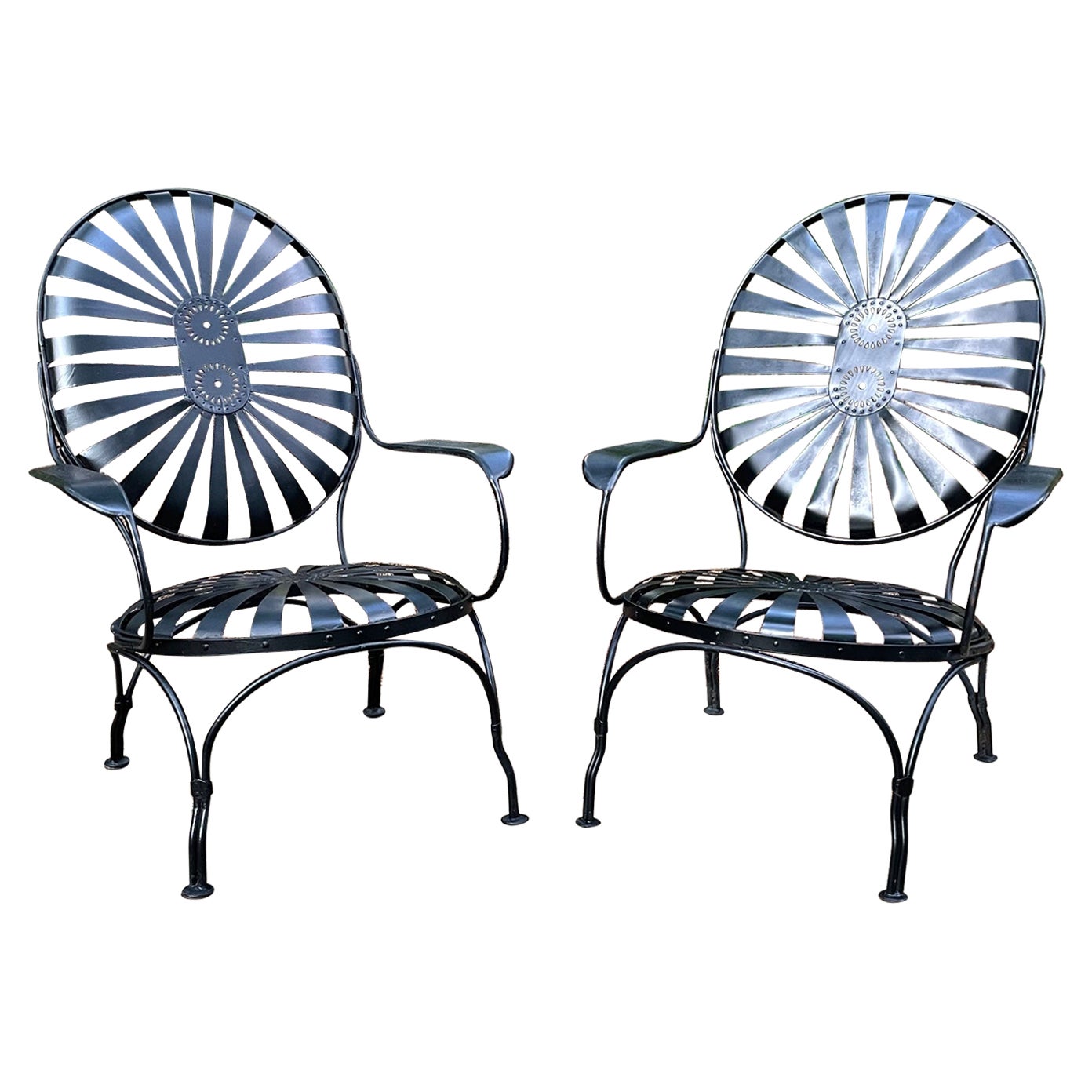 Francois Carre Oval-Back Garden Chair - a Pair For Sale