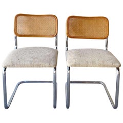 Mid Century Modern Cane Back Cantilever Dining Chairs