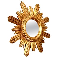 Italienischer Vintage Gold Sunburst Spiegel