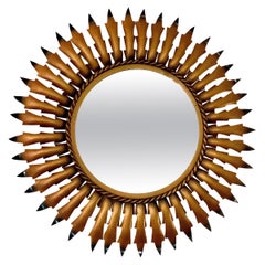 Sunburst Metal Mirror in an Industrial Style