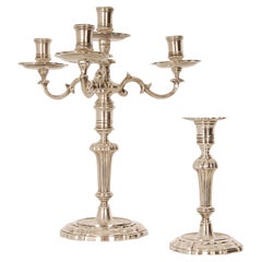 Paire de chandeliers italiens rococo en argent sterling du 18ème siècle de Venise