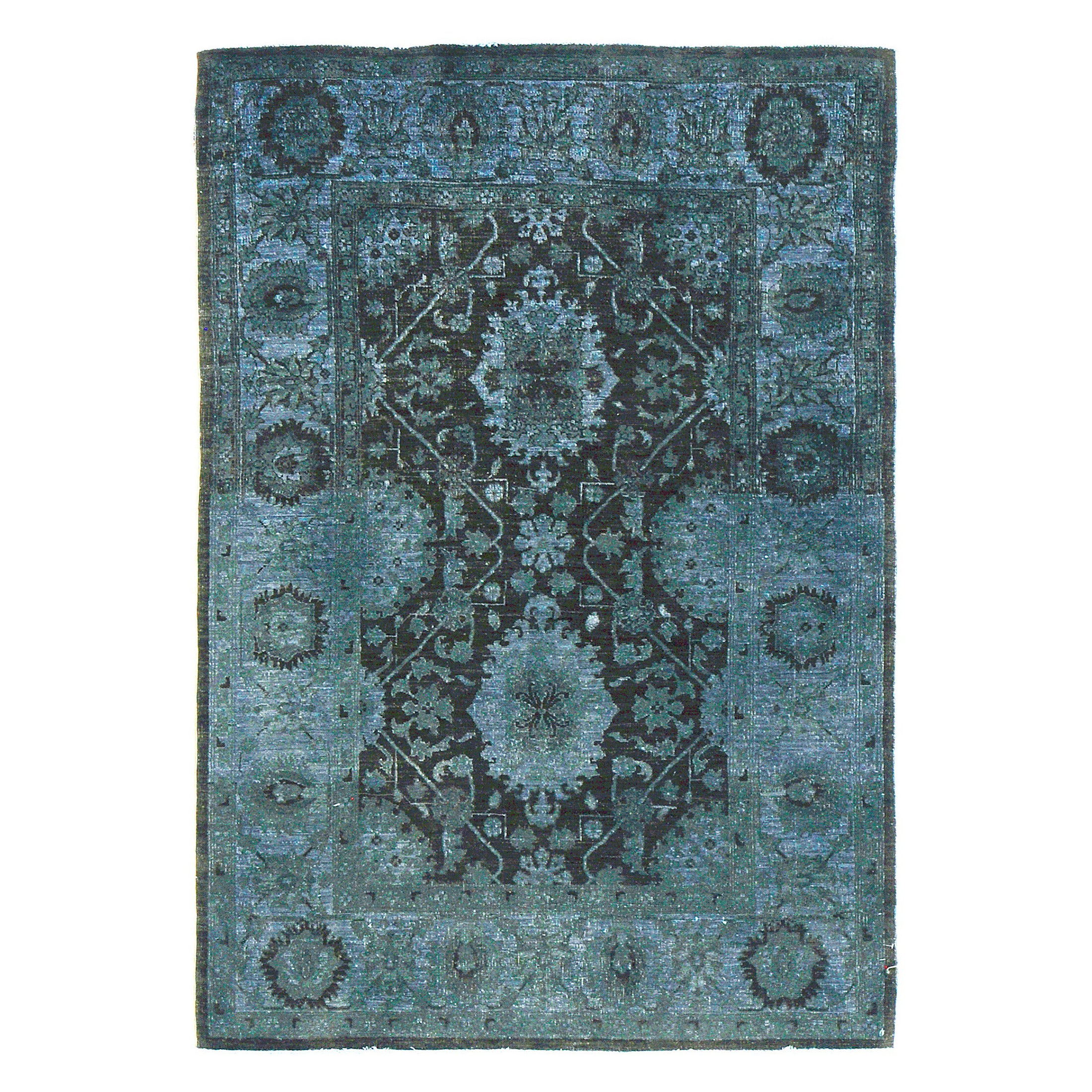 Mehraban Overdyed Distressed Mahal Design Rug