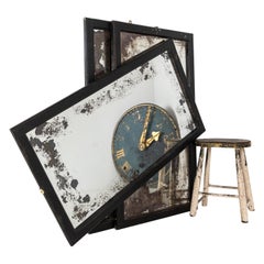 Vintage Industrial Mid-Century Wooden Oak Distressed Foxed Wall Mirror
