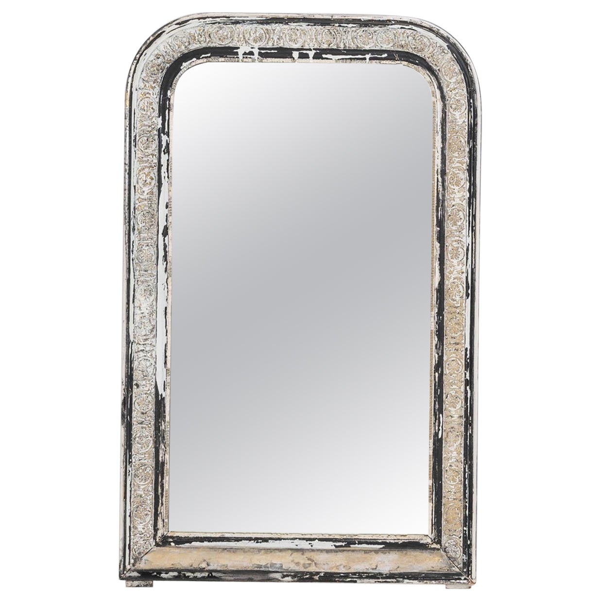 19th Century Louis Phillipe French White Patinated Mirror